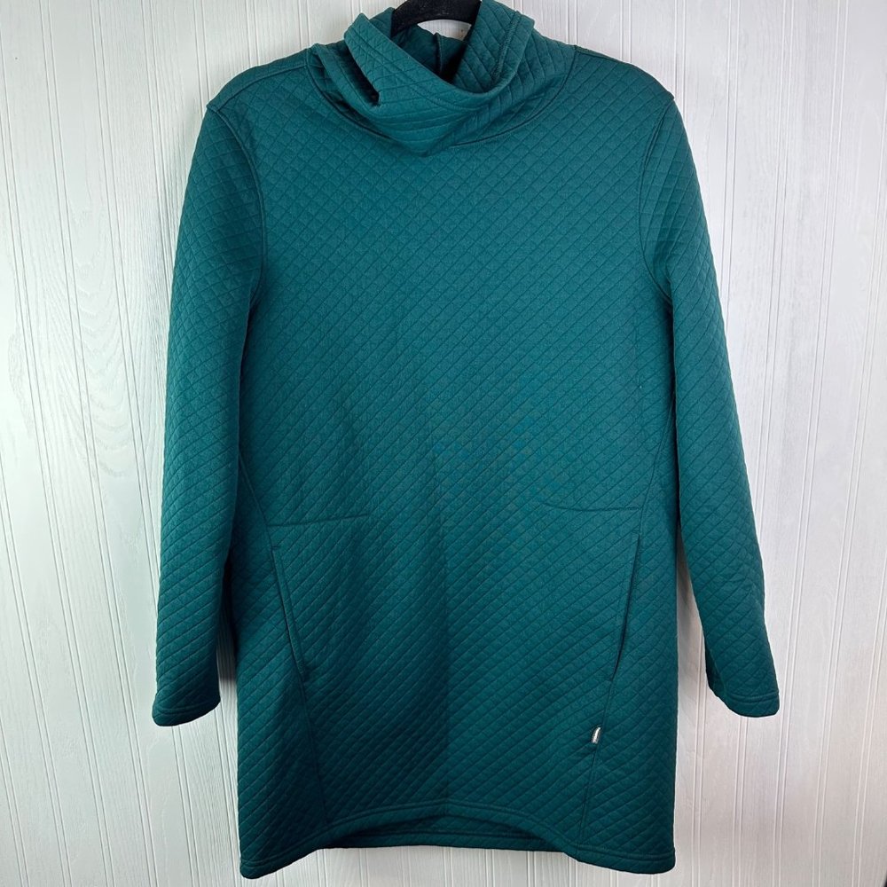 Merrell teal‎ mockneck tunic quilted top size Medium